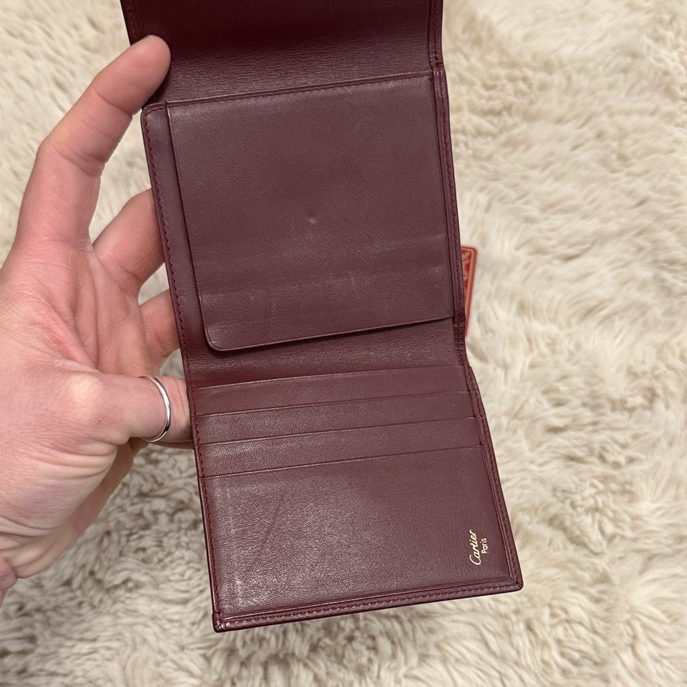 ✨Vintage Must de Cartier Bordeaux Leather Wallet✨ - Picture 8 of 15